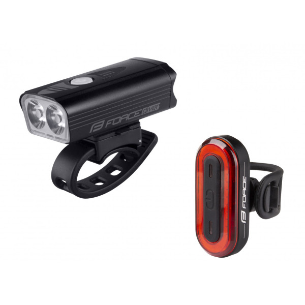 Force lámpa készlet DIVER ARC USB elöl+hátul